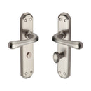 Heritage Brass Door Handle for Bathroom Charlbury Design Satin Nickel finish - V7070-SN - Choice Handles