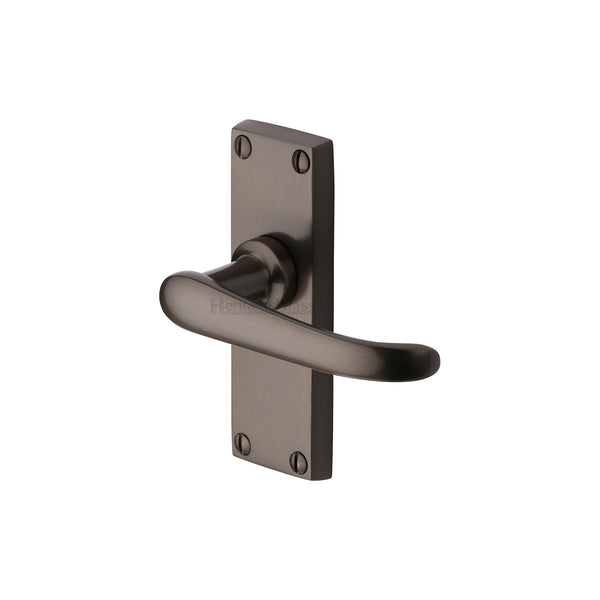 Heritage Brass Door Handle Lever Latch Windsor Short Design Matt Bronze finish - V710-MB - Choice Handles