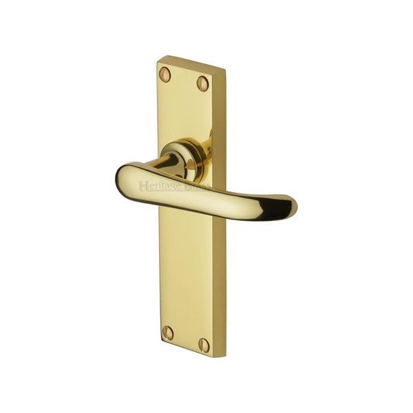 Heritage Brass Door Handle Lever Latch Windsor Design Polished Brass finish - V713-PB - Choice Handles