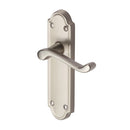 Heritage Brass Door Handle Lever Latch Windsor Design Satin Nickel finish - V713-SN - Choice Handles
