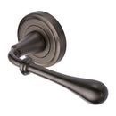 Heritage Brass Door Handle Lever Latch on Round Rose Roma Design Matt Bronze finish - V7155-MB - Choice Handles