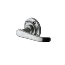 Heritage Brass Door Handle Lever Latch on Round Rose Windsor Design Satin Chrome finish - V720-SC - Choice Handles
