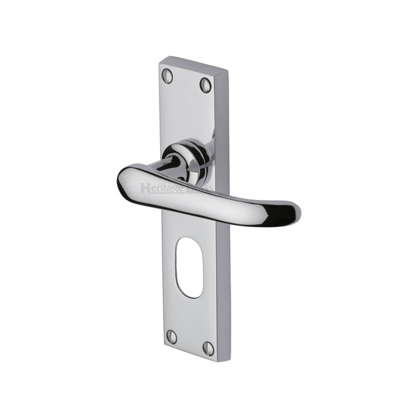 Heritage Brass Door Handle for Oval Profile Plate Windsor Design Polished Chrome finish - V725-PC - Choice Handles