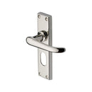 Heritage Brass Door Handle Oval Profile Plate Windsor Design Polished Nickel Finish
 - V725-PNF - Choice Handles