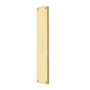 Heritage Brass Fingerplate 310mm Polished Brass finish - V741 310-PB - Choice Handles