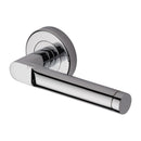 Heritage Brass Door Handle Lever Latch on Round Rose Celia Design Polished Chrome finish
 - V7450-PC - Choice Handles