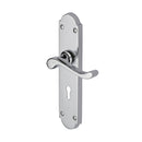 Heritage Brass Door Handle Lever Lock Savoy Long Design Polished Chrome finish - V750-PC - Choice Handles