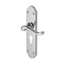 Heritage Brass Door Handle for Euro Profile Plate Savoy Long Design Polished Chrome finish - V757.48-PC - Choice Handles