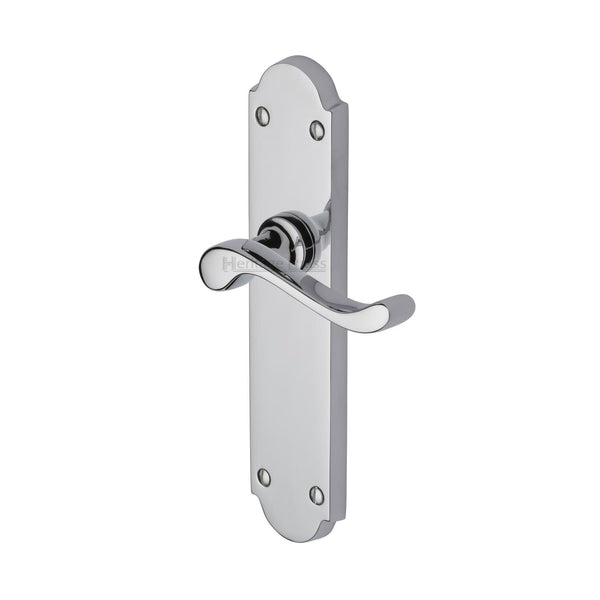 Heritage Brass Door Handle Lever Latch Savoy Long Design Polished Chrome finish - V760-PC - Choice Handles