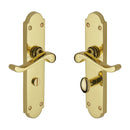 Heritage Brass Door Handle for Bathroom Savoy Long Design Polished Brass finish - V765-PB - Choice Handles