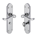Heritage Brass Door Handle for Bathroom Savoy Long Design Polished Chrome finish - V765-PC - Choice Handles