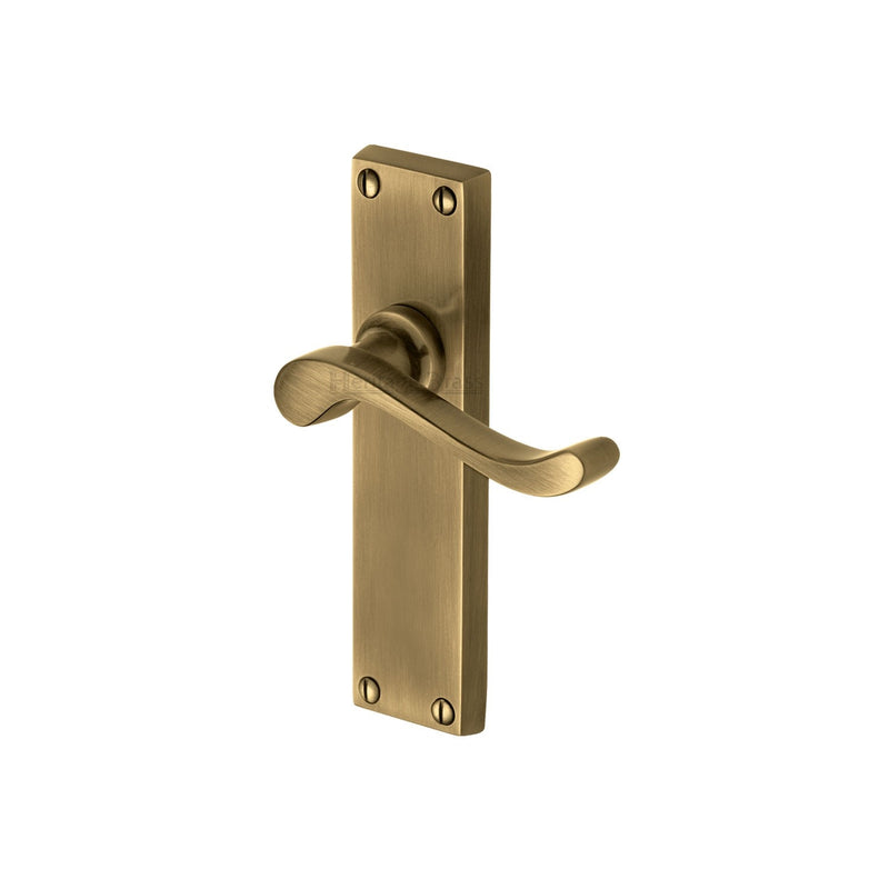 Heritage Brass Door Handle Lever Latch Bedford Design Antique finish - V803-AT - Choice Handles