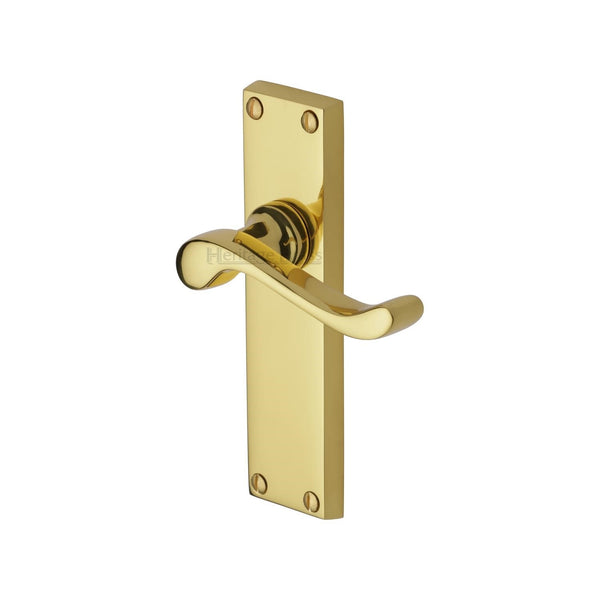 Heritage Brass Door Handle Lever Latch Bedford Design Polished Brass finish - V803-PB - Choice Handles
