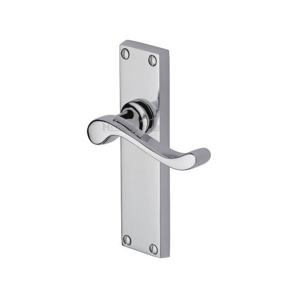 Heritage Brass Door Handle Lever Latch Bedford Design Polished Chrome finish - V803-PC - Choice Handles