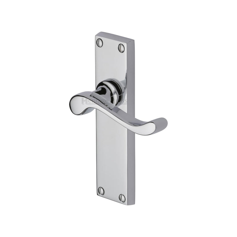 Heritage Brass Door Handle Lever Latch Bedford Design Polished Chrome finish - V803-PC - Choice Handles