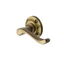 Heritage Brass Door Handle Lever Latch on 57mm Round Rose Bedford Design Antique finish - V820-AT - Choice Handles