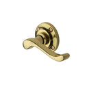 Heritage Brass Door Handle Lever Latch on 57mm Round Rose Bedford Design Polished Brass finish - V820-PB - Choice Handles