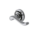 Heritage Brass Door Handle Lever Latch on 57mm Round Rose Bedford Design Polished Chrome finish - V820-PC - Choice Handles