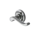 Heritage Brass Door Handle Lever Latch on 57mm Round Rose Bedford Design Satin Chrome finish - V820-SC - Choice Handles