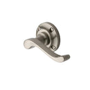 Heritage Brass Door Handle Lever Latch on 57mm Round Rose Bedford Design Satin Nickel finish - V820-SN - Choice Handles