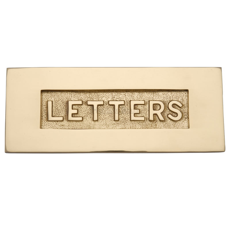 Heritage Brass Embossed Letterplate Polished Brass finish - V845-PB - Choice Handles