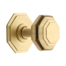 Heritage Brass Stepped Octagon Centre Door Knob 3" Satin Brass finish - V890-SB - Choice Handles