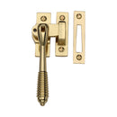 Heritage Brass Lockable Mortice &amp; Hook Plate Casement Fastener Reeded Weather Stripped Design Polished Brass finish
 - V894L MP/HP-PB - Choice Handles