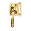 Heritage Brass Mortice &amp; Hook Plate Casement Fastener Reeded Weather Stripped Design Polished Brass finish
 - V894 MP/HP-PB - Choice Handles
