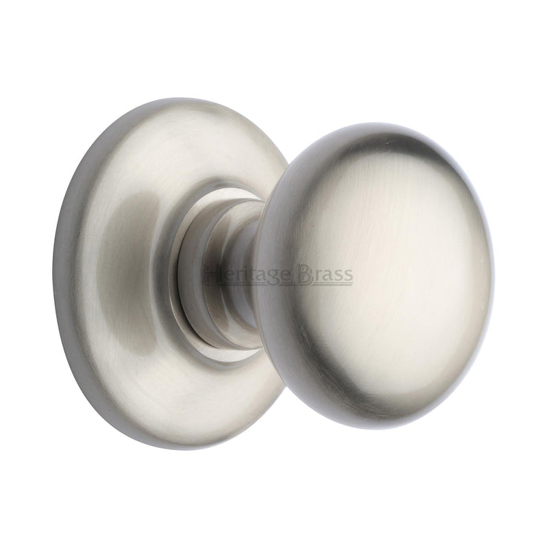Heritage Brass Victorian Centre Door Knob Design 3 Satin Nickel Finish
 - V901-SN - Choice Handles
