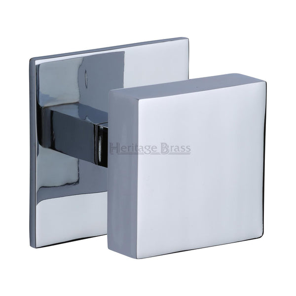 Heritage Brass Centre Door Knob Square Design 3" Polished Chrome Finish - V908-PC - Choice Handles