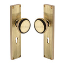 Heritage Brass Mortice Knob on Reeded Lock Plate Victoria Design Polished Brass finish
 - V9200-PB