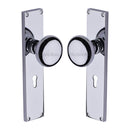 Heritage Brass Mortice Knob on Lock Plate Victoria Design Polished Chrome finish
 - V9400-PC