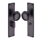 Heritage Brass Mortice Knob on Bathroom Plate Victoria Design Matt Bronze finish
 - V9430-MB