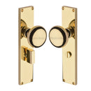 Heritage Brass Mortice Knob on Bathroom Plate Victoria Design Polished Brass finish
 - V9430-PB