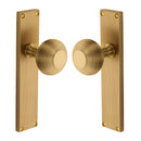 Heritage Brass Mortice Knob on Reeded Latch Plate Beehive Design Satin Brass finish
 - V9510-SB