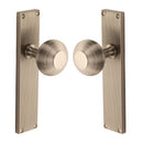 Heritage Brass Mortice Knob on Reeded Latch Plate Beehive Design Satin Nickel finish
 - V9510-SN
