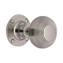 Heritage Brass Mortice Knob on Rose Reeded Design Polished Chrome finish - V971-PC - Choice Handles