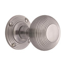 Heritage Brass Mortice Knob on Rose Reeded Design Satin Chrome finish - V971-SC - Choice Handles