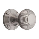 Heritage Brass Mortice Knob on Rose Reeded Design Satin Nickel finish - V971-SN - Choice Handles