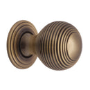 Heritage Brass Cabinet Knob Reeded Design 32mm Antique finish
 - V973 32-AT - Choice Handles