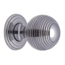 Heritage Brass Cabinet Knob Reeded Design 32mm Polished Chrome finish
 - V973 32-PC - Choice Handles