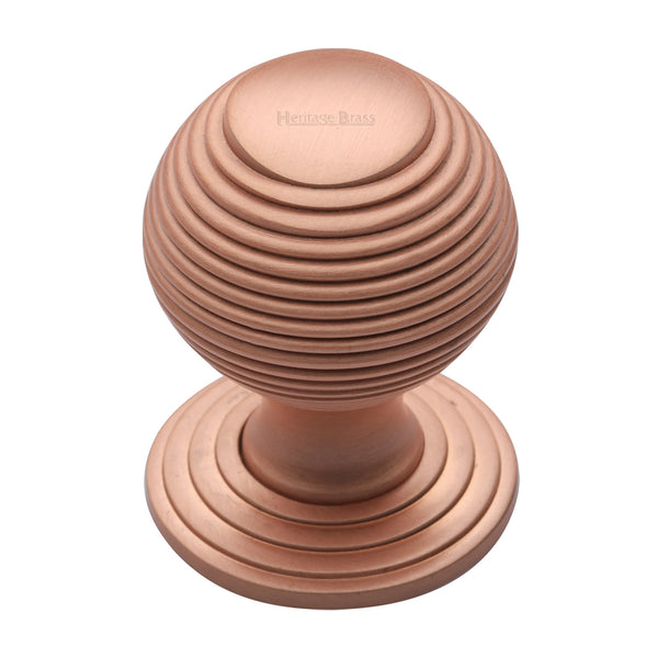Heritage Brass Cabinet Knob Reeded Design 32mm Satin Rose Gold finish
 - V973 32-SRG - Choice Handles