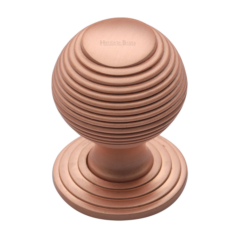 Heritage Brass Cabinet Knob Reeded Design 32mm Satin Rose Gold finish
 - V973 32-SRG - Choice Handles