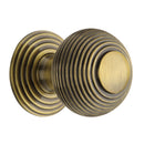 Heritage Brass Cabinet Knob Reeded Design 38mm Antique Brass finish - V973 38-AT - Choice Handles