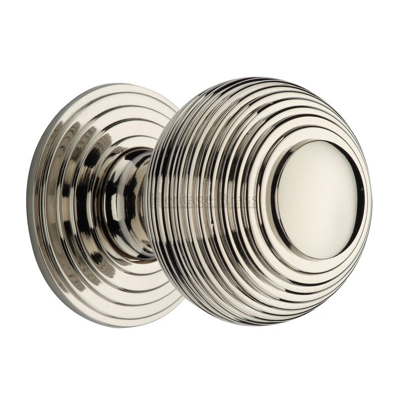 Heritage Brass Cabinet Knob Reeded Design 38mm Polished Nickel - V973 38-PNF - Choice Handles