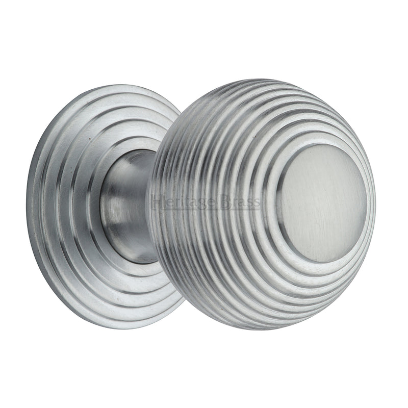Heritage Brass Cabinet Knob Reeded Design 38mm Satin Chrome finish - V973 38-SC - Choice Handles