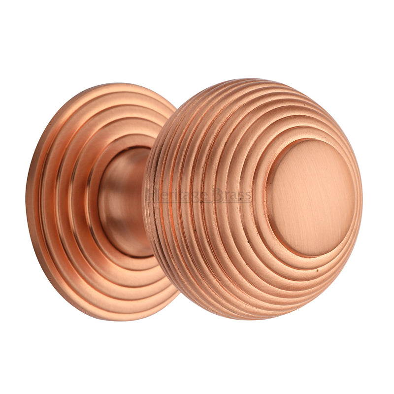 Heritage Brass Cabinet Knob Reeded Design 38mm Satin Rose Gold finish - V973 38-SRG - Choice Handles