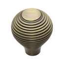 Heritage Brass Cabinet Knob Reeded Design 32mm Antique Brass finish - V974 32-AT - Choice Handles