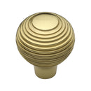 Heritage Brass Cabinet Knob Reeded Design 32mm Polished Brass finish - V974 32-PB - Choice Handles