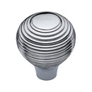 Heritage Brass Cabinet Knob Reeded Design 32mm Polished Chrome finish - V974 32-PC - Choice Handles